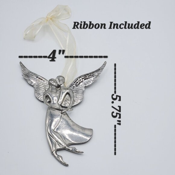 Cannon Falls Pewter Angel Best Thing in Life Audrey Hepburn Quote Ornament - Picture 5 of 8